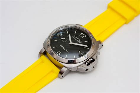 panerai yellow rubber strap|original panerai rubber strap.